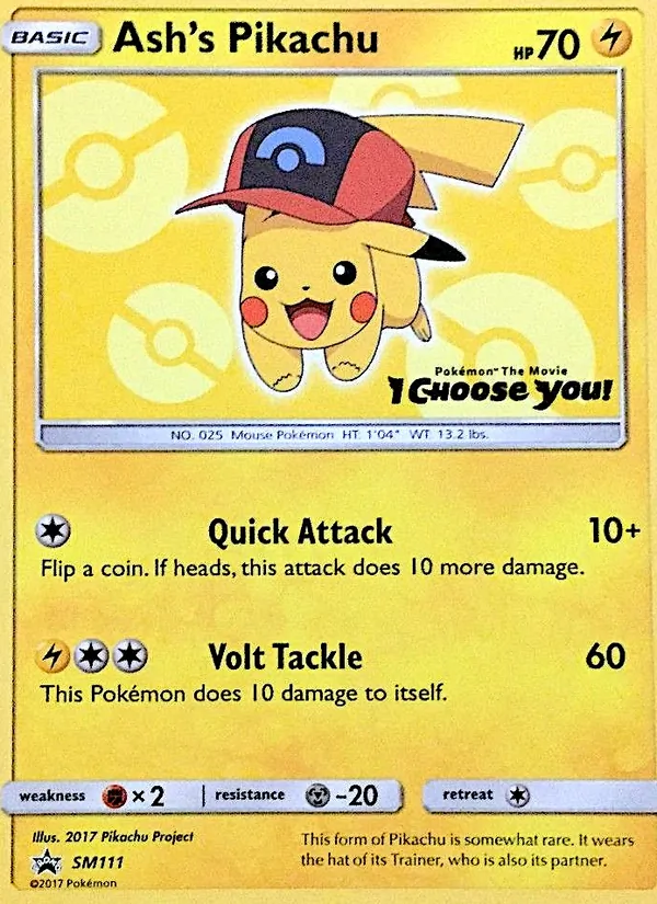 Pikachu de Sacha (SM Black Star Promos #SM111/248)