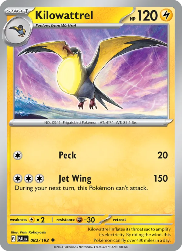 Kilowattrel (Paldea Evolved #082/193)
