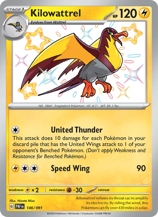 Kilowattrel (Paldean Fates #146/91)