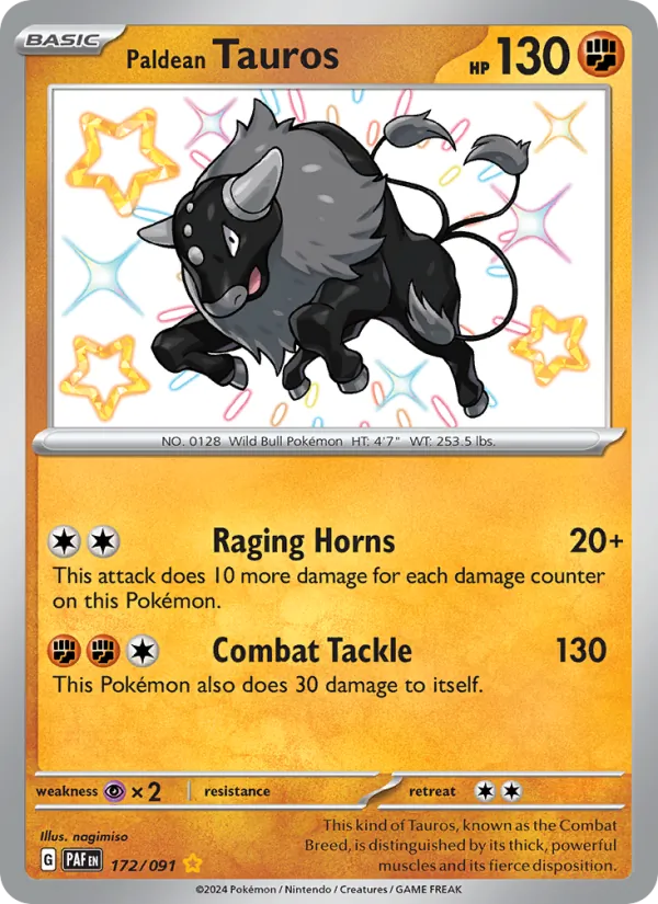 Paldean Tauros (Paldean Fates #172/91)