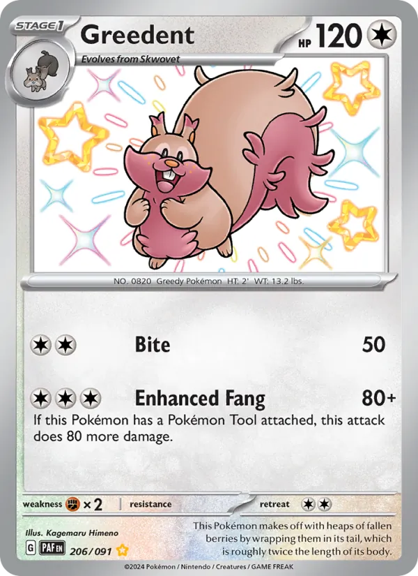 Greedent (Paldean Fates #206/91)