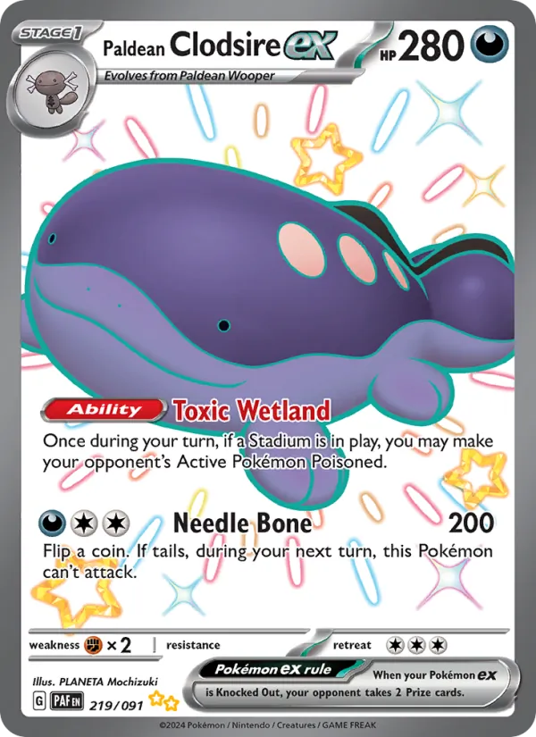 Paldean Clodsire ex (Paldean Fates #219/91)