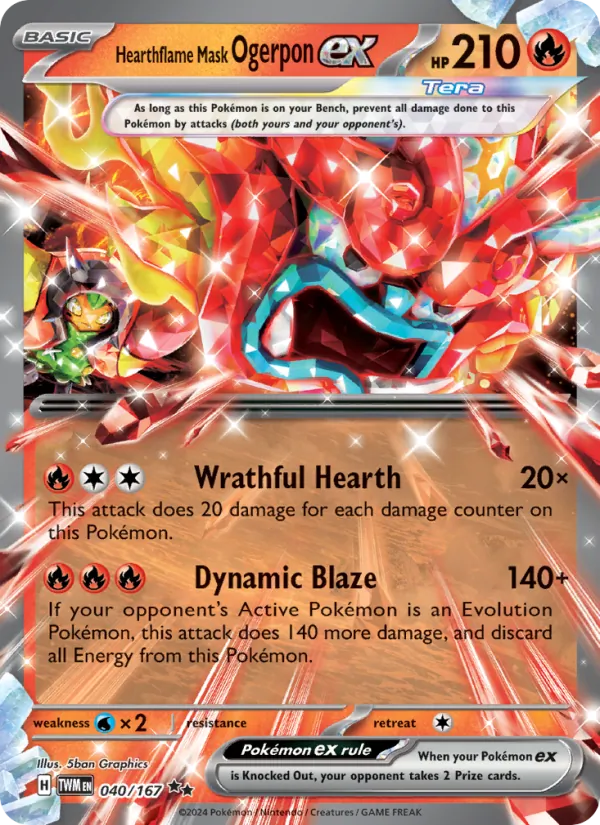 Hearthflame Mask Ogerpon ex (Twilight Masquerade #040/167)