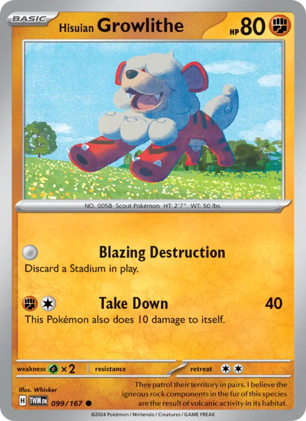 Hisuian Growlithe (Twilight Masquerade #099/167)