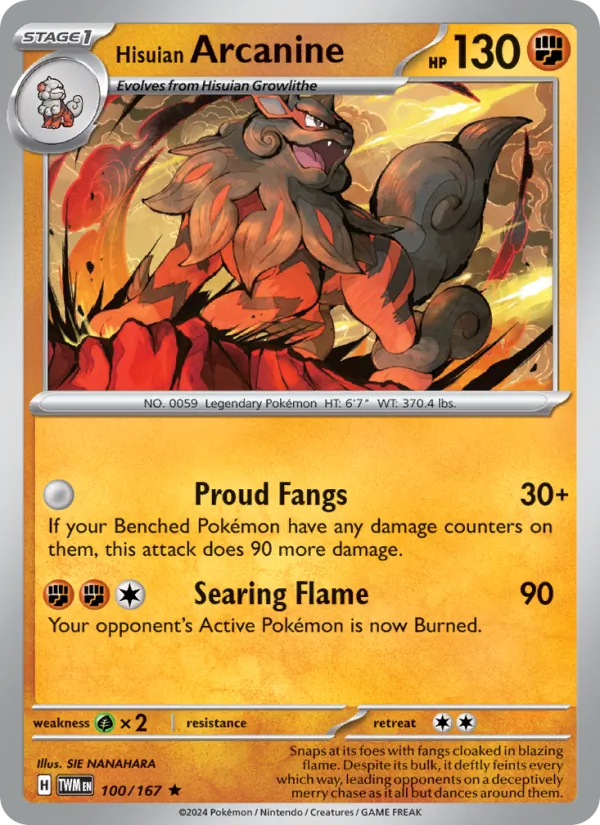 Hisuian Arcanine (Twilight Masquerade #100/167)