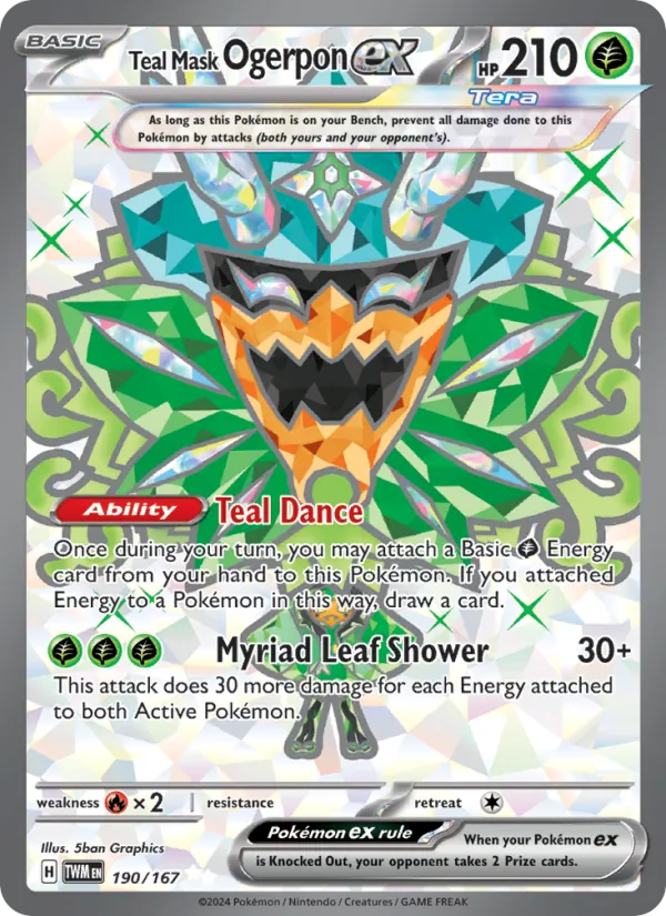 Teal Mask Ogerpon ex (Twilight Masquerade #190/167)