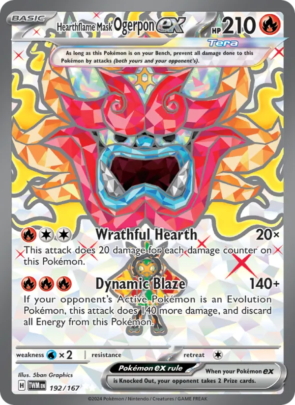 Hearthflame Mask Ogerpon ex (Twilight Masquerade #192/167)