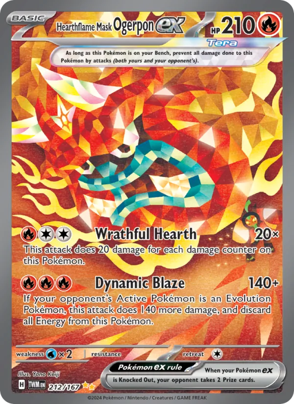 Hearthflame Mask Ogerpon ex (Twilight Masquerade #212/167)