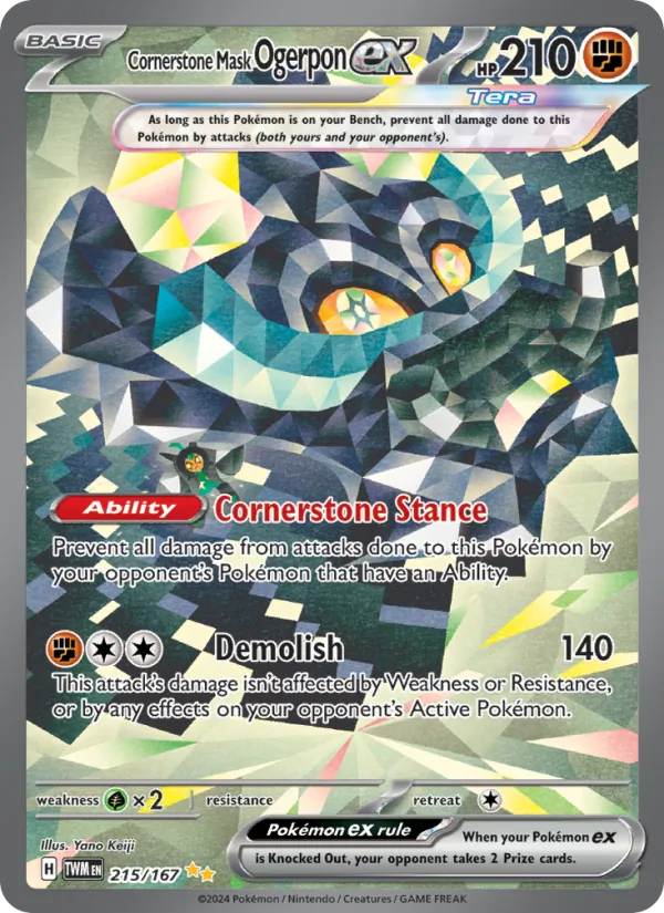 Cornerstone Mask Ogerpon ex (Twilight Masquerade #215/167)
