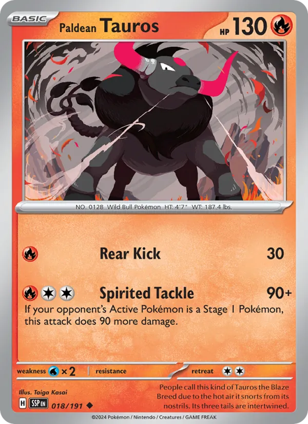 Paldean Tauros (Surging Sparks #018/191)