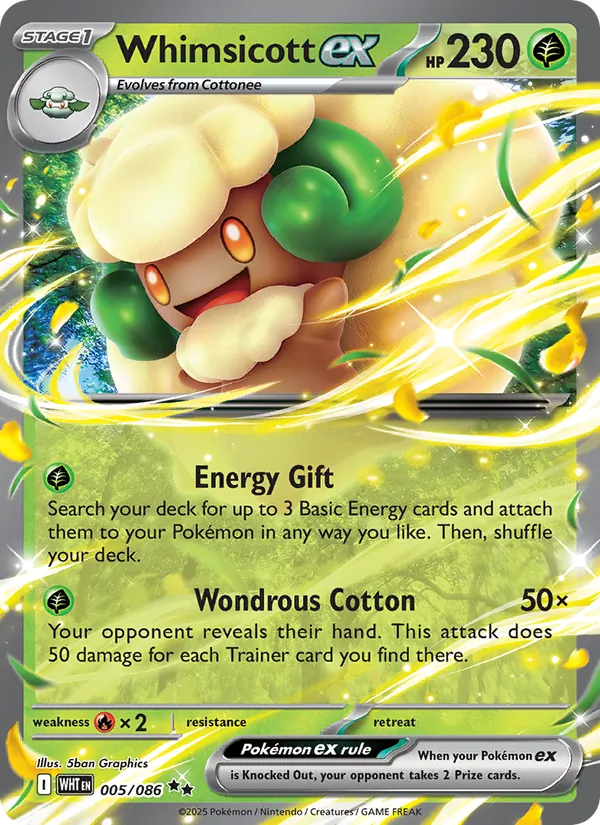 Whimsicott ex (White Flare #005/86)