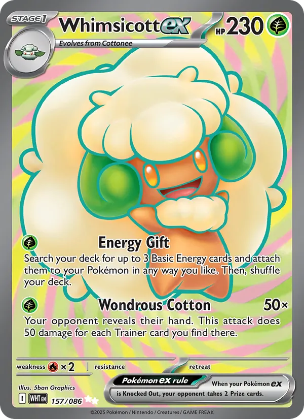 Whimsicott ex (White Flare #157/86)