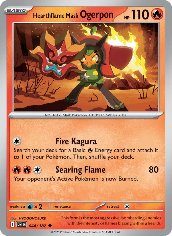 Hearthflame Mask Ogerpon (Destined Rivals #044/182)