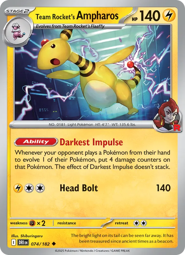 Team Rocket's Ampharos (Destined Rivals #074/182)