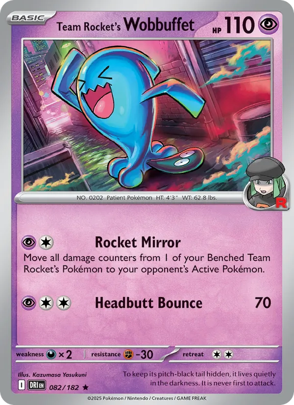 Team Rocket's Wobbuffet (Destined Rivals #082/182)
