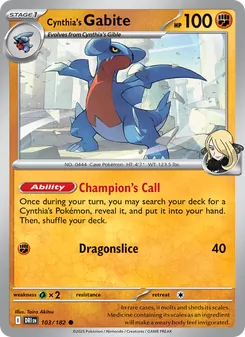 Cynthia's Gabite (Destined Rivals #103/182)
