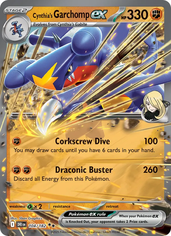 Cynthia's Garchomp ex (Destined Rivals #104/182)