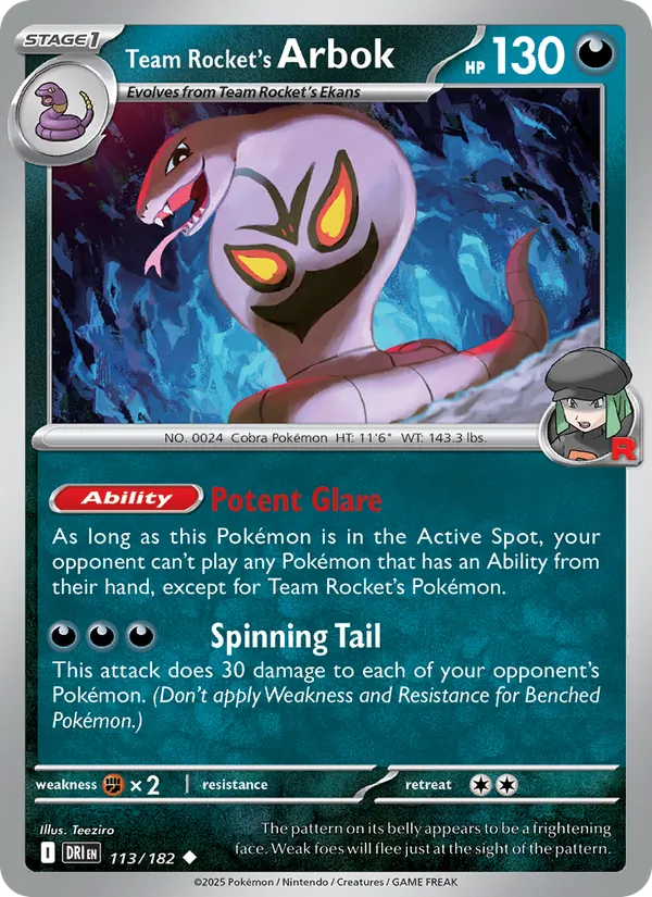 Team Rocket's Arbok (Destined Rivals #113/182)