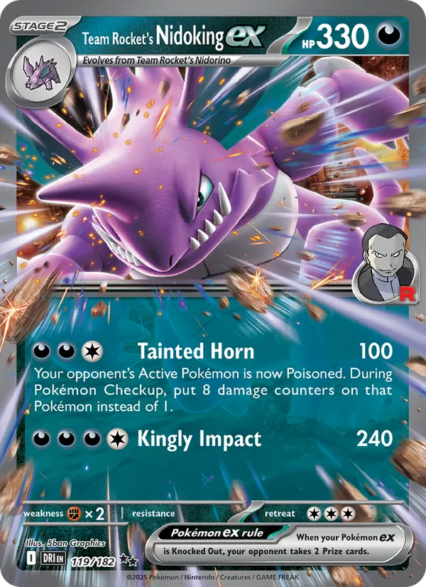 Team Rocket's Nidoking ex (Destined Rivals #119/182)