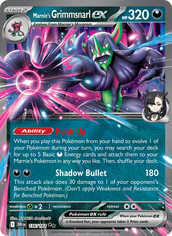 Marnie's Grimmsnarl ex (Destined Rivals #136/182)