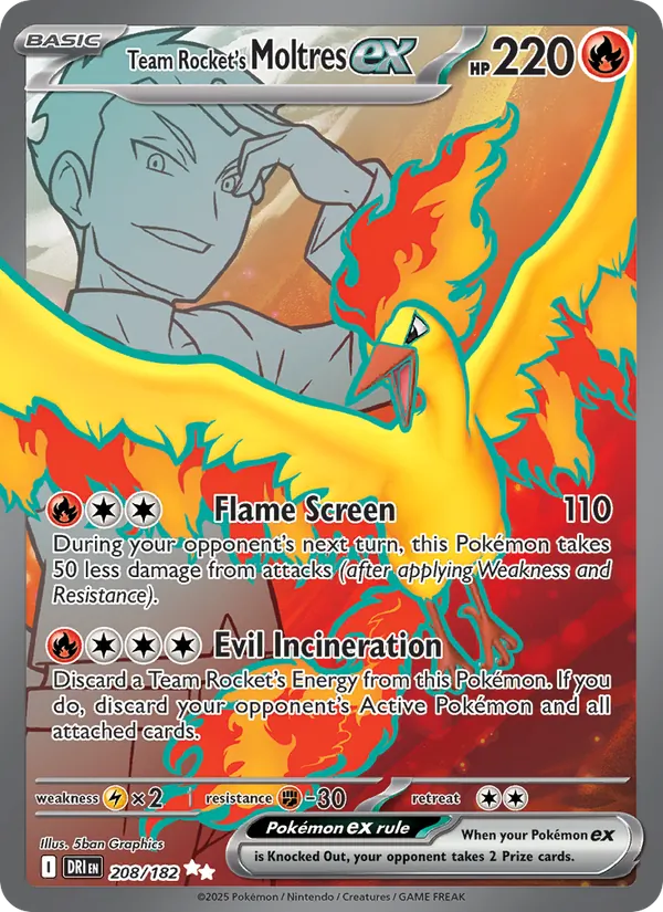 Team Rocket's Moltres ex (Destined Rivals #208/182)