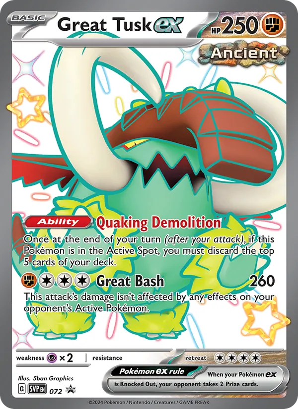 Great Tusk ex (SVP Black Star Promos #072/225)
