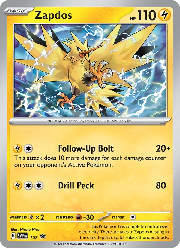 Zapdos (SVP Black Star Promos #157/225)