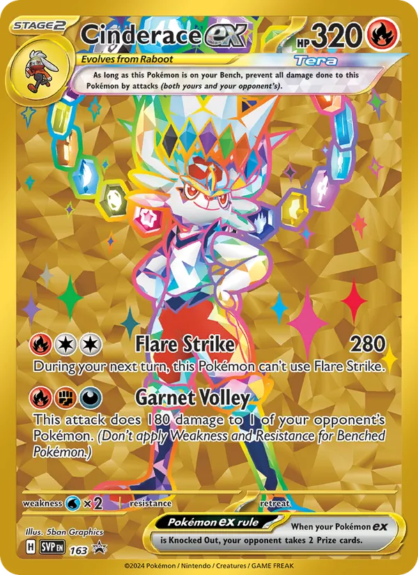 Cinderace ex (SVP Black Star Promos #163/225)