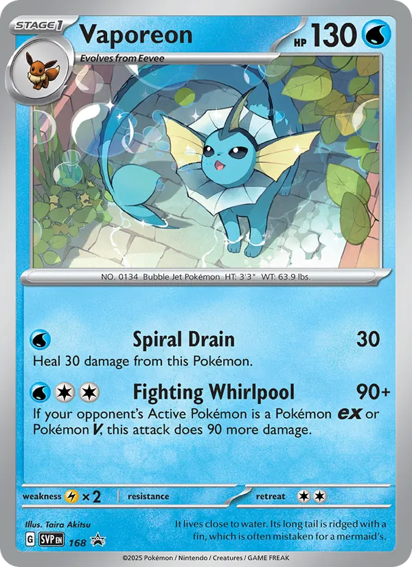 Vaporeon (SVP Black Star Promos #168/225)