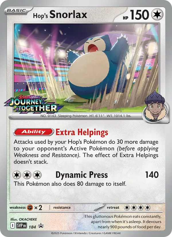 Hop's Snorlax (SVP Black Star Promos #184/225)