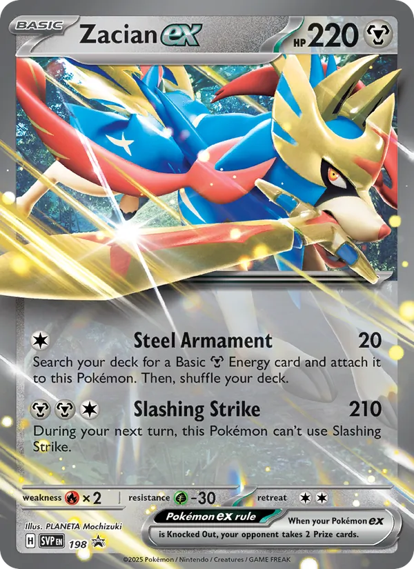 Zacian ex (SVP Black Star Promos #198/225)