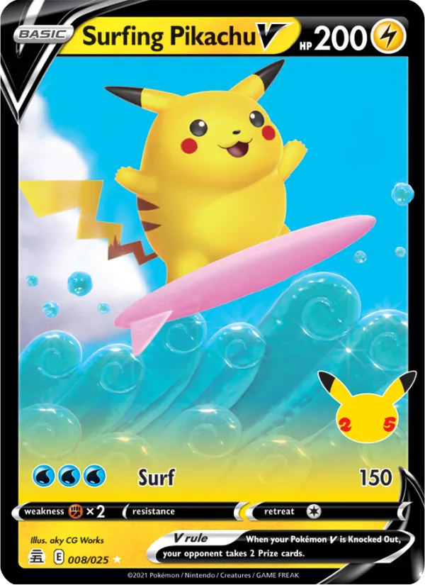 Surfing Pikachu V (Celebrations #8/25)