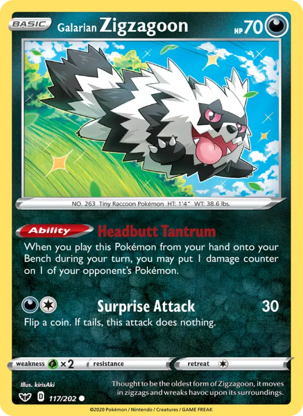 Galarian Zigzagoon (Sword & Shield #117/202)