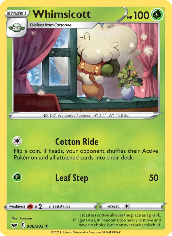 Whimsicott (Sword & Shield #6/202)