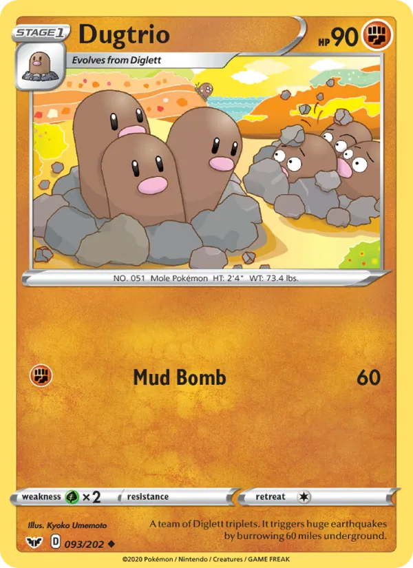 Dugtrio (Sword & Shield #93/202)