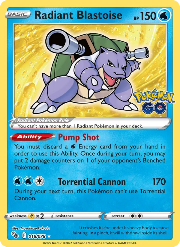 Radiant Blastoise (Pokémon GO #018/78)