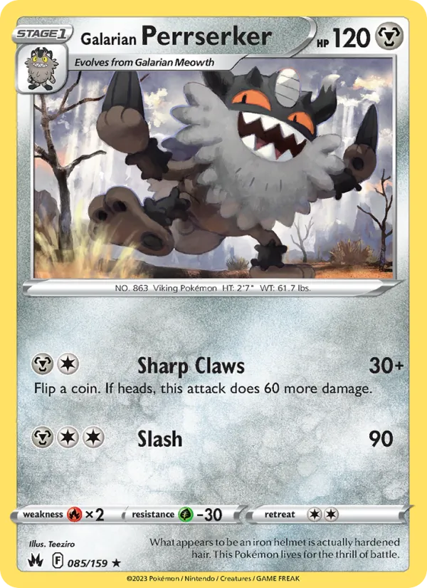 Galarian Perrserker (Crown Zenith #085/159)