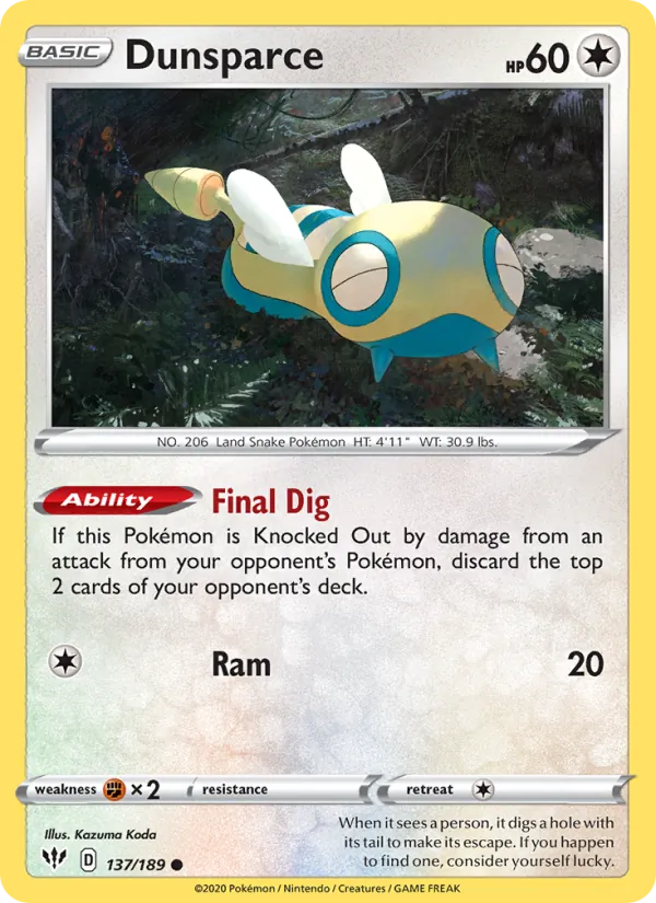 Dunsparce (Darkness Ablaze #137/189)