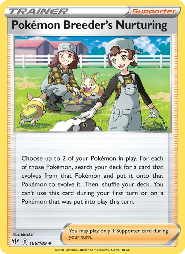 Pokémon Breeder's Nurturing (Darkness Ablaze #166/189)