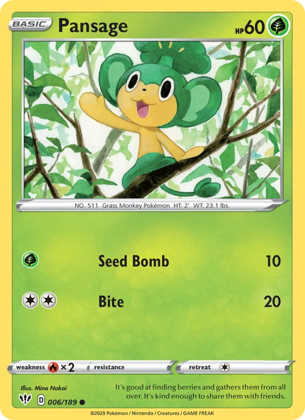 Pansage (Darkness Ablaze #6/189)
