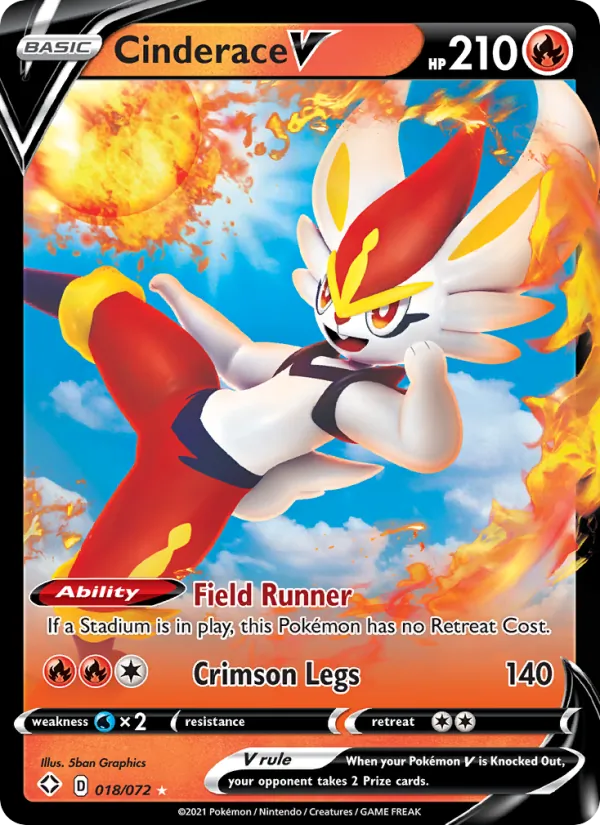 Cinderace V (Shining Fates #18/72)