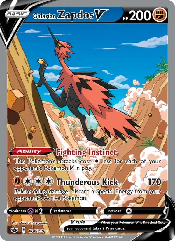 Galarian Zapdos V (Chilling Reign #174/198)