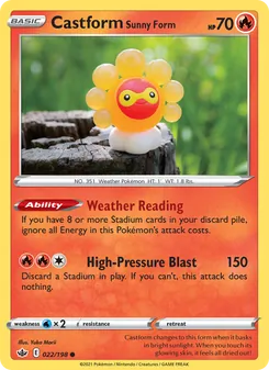 Castform Sunny Form (Chilling Reign #22/198)