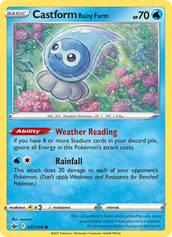 Castform Rainy Form (Chilling Reign #33/198)