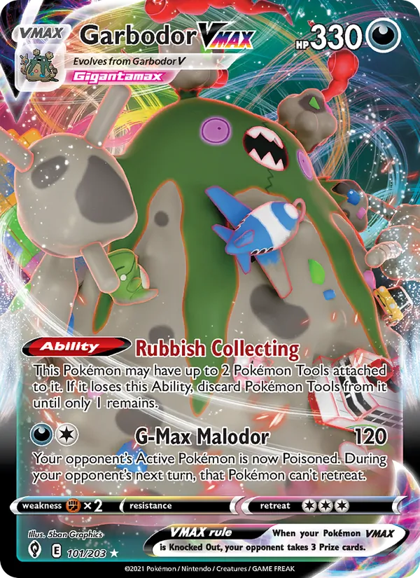 Garbodor VMAX (Evolving Skies #101/203)