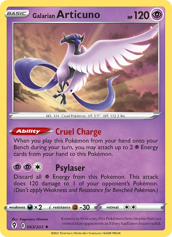 Galarian Articuno (Evolving Skies #63/203)