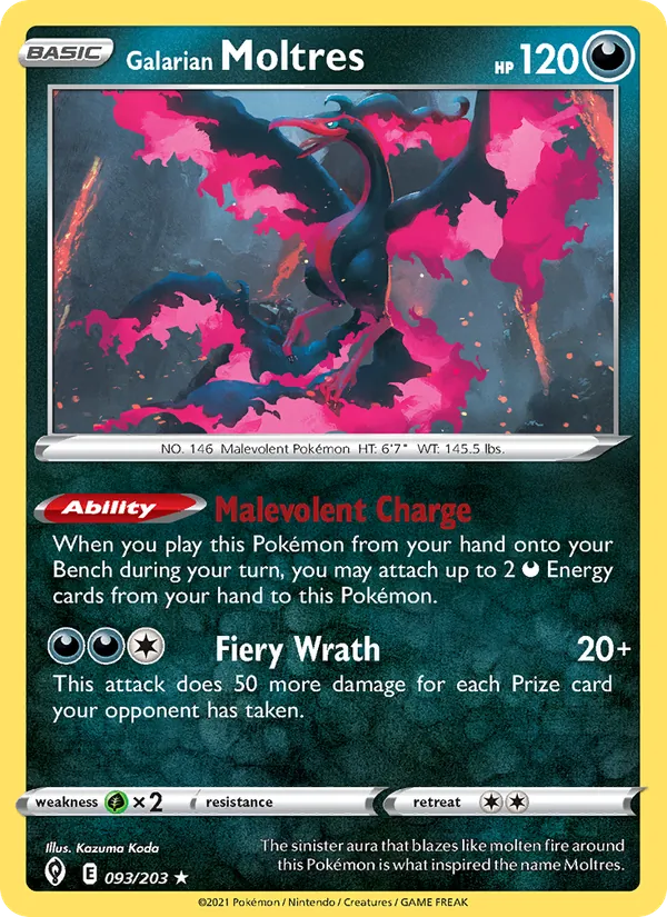 Galarian Moltres (Evolving Skies #93/203)