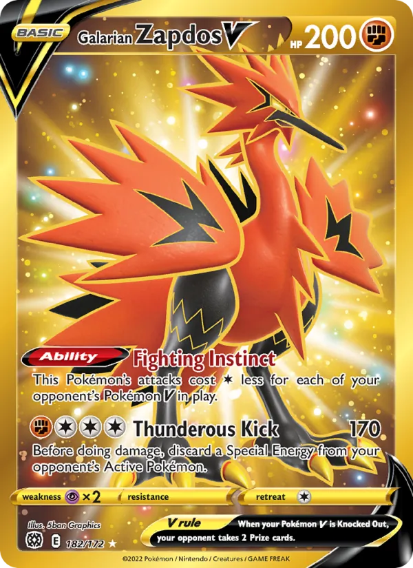 Galarian Zapdos V (Brilliant Stars #182/172)