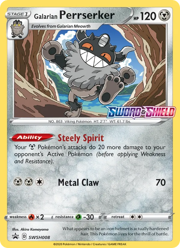 Galarian Perrserker (SWSH Black Star Promos #SWSH008/307)