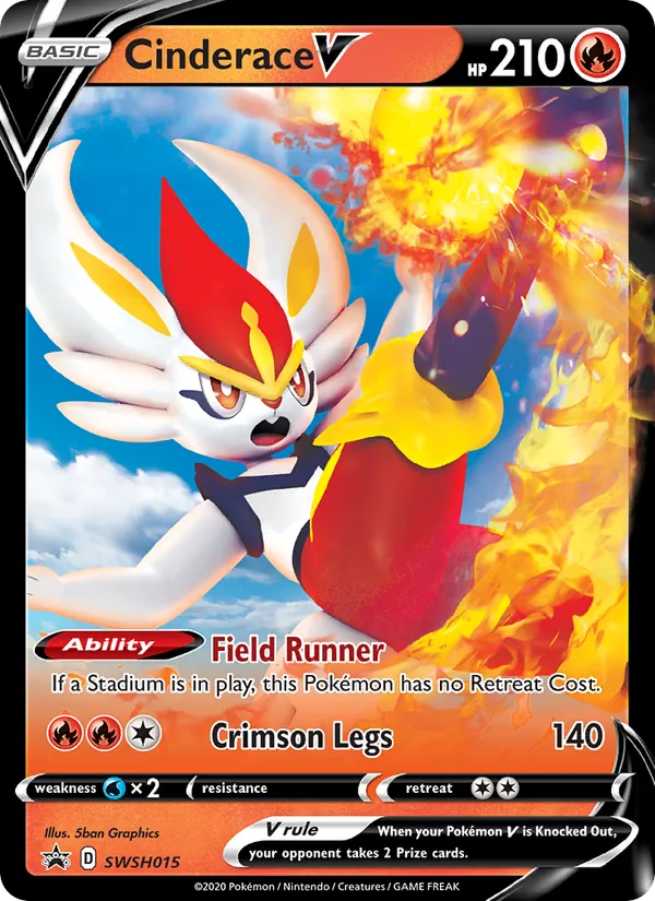 Cinderace V (SWSH Black Star Promos #SWSH015/307)